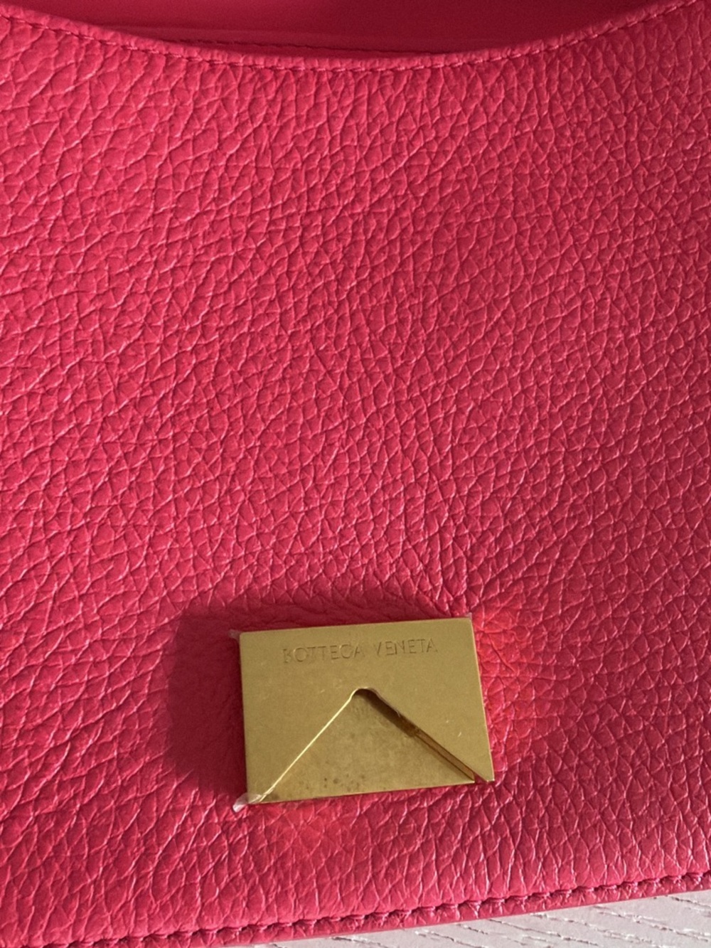 Bottega Veneta Hot Pink Mount Envelope Bag with Gold Chain - Picture 6 of 10